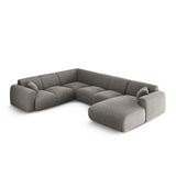 Nolio 6-Sitzer Panorama Ecksofa, Linke Seite, aus Chenille in Grau (Haga 16), Beine aus Schwarzes Plastik, 342x252x72 cm von Cosmopolitan Design – Bild 3