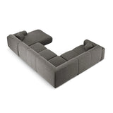 Nolio 6-Sitzer Panorama Ecksofa, Linke Seite, aus Chenille in Grau (Haga 16), Beine aus Schwarzes Plastik, 342x252x72 cm von Cosmopolitan Design – Bild 4