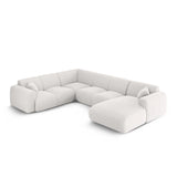 Nolio 6-Sitzer Panorama Ecksofa, Linke Seite, aus Chenille in Hellgrau (Haga 06), Beine aus Schwarzes Plastik, 342x252x72 cm von Cosmopolitan Design – Bild 3