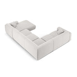 Nolio 6-Sitzer Panorama Ecksofa, Linke Seite, aus Chenille in Hellgrau (Haga 06), Beine aus Schwarzes Plastik, 342x252x72 cm von Cosmopolitan Design – Bild 4