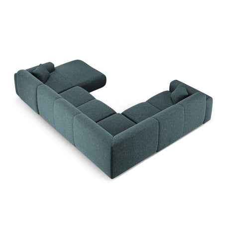 Nolio 6-Sitzer Panorama Ecksofa, Linke Seite, aus Chenille in Petrol (Haga 78), Beine aus Schwarzes Plastik, 342x252x72 cm von Cosmopolitan Design – Bild 4