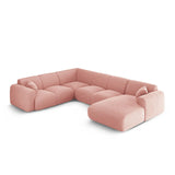 Nolio 6-Sitzer Panorama Ecksofa, Linke Seite, aus Chenille in Rosa (Haga 52), Beine aus Schwarzes Plastik, 342x252x72 cm von Cosmopolitan Design – Bild 3