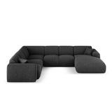 Nolio 6-Sitzer Panorama Ecksofa, Linke Seite, aus Chenille in Schwarz (Haga 19), Beine aus Schwarzes Plastik, 342x252x72 cm von Cosmopolitan Design – Bild 1
