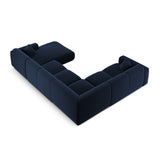 Nolio 6-Sitzer Panorama Ecksofa, Linke Seite, aus Samt in Königsblau (Casino Deep Blue), Beine aus Schwarzes Plastik, 342x252x72 cm von Cosmopolitan Design – Bild 4
