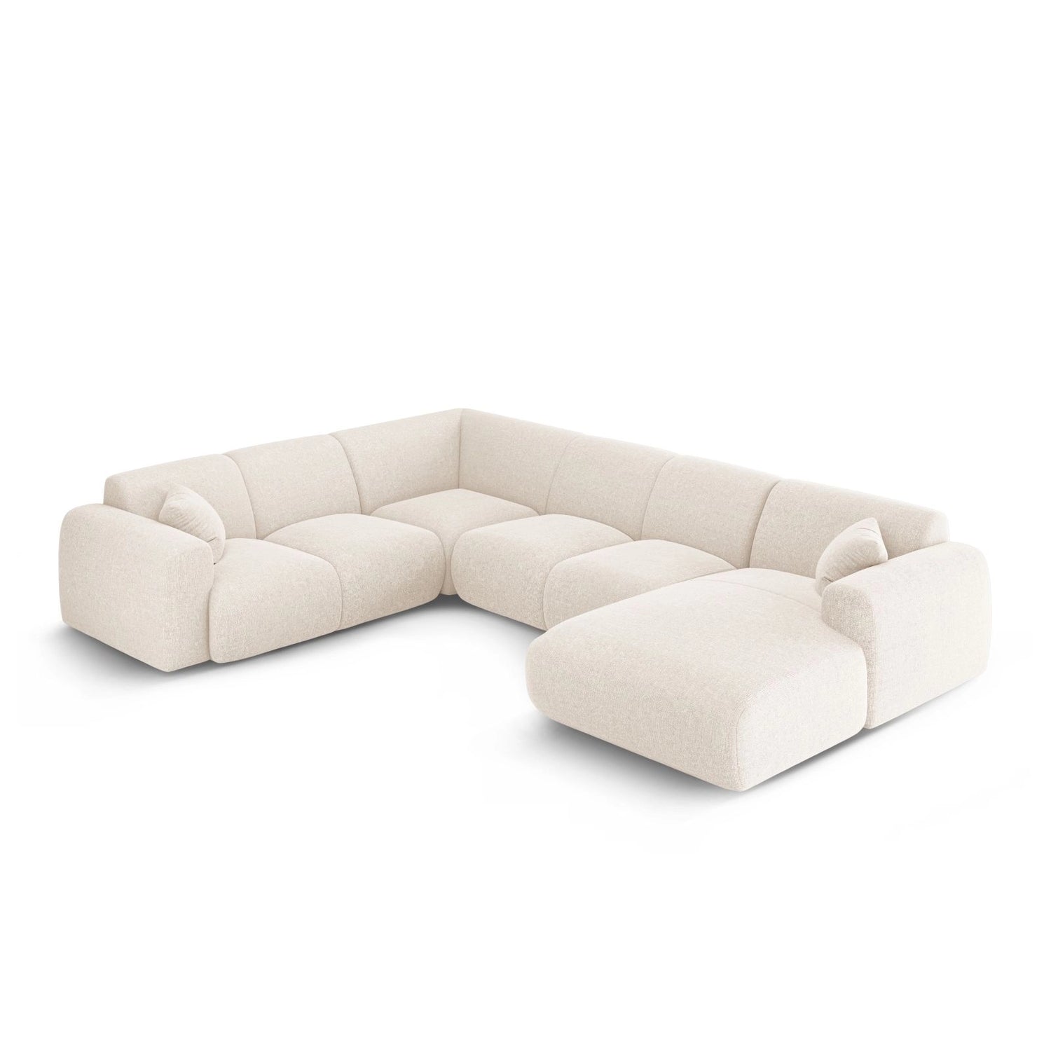 Nolio 6-Sitzer Panorama Ecksofa, Linke Seite, aus Samt oder Chenille, 342x252x72 cm von Cosmopolitan Design – Bild 3