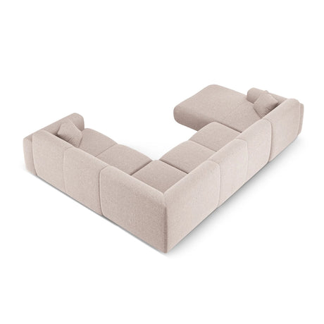 Nolio 6-Sitzer Panorama Ecksofa, Rechte Seite, aus Chenille in Beige (Haga 30), Beine aus Schwarzes Plastik, 342x252x72 cm von Cosmopolitan Design – Bild 4