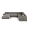 Nolio 6-Sitzer Panorama Ecksofa, Rechte Seite, aus Chenille in Grau (Haga 16), Beine aus Schwarzes Plastik, 342x252x72 cm von Cosmopolitan Design – Bild 1