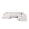 Nolio 6-Sitzer Panorama Ecksofa, Rechte Seite, aus Chenille in Hellgrau (Haga 06), Beine aus Schwarzes Plastik, 342x252x72 cm von Cosmopolitan Design – Bild 1