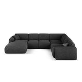 Nolio 6-Sitzer Panorama Ecksofa, Rechte Seite, aus Chenille in Schwarz (Haga 19), Beine aus Schwarzes Plastik, 342x252x72 cm von Cosmopolitan Design – Bild 1