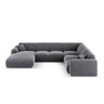 Nolio 6-Sitzer Panorama Ecksofa, Rechte Seite, aus Samt in Dunkelgrau (Casino Graphite), Beine aus Schwarzes Plastik, 342x252x72 cm von Cosmopolitan Design – Bild 1