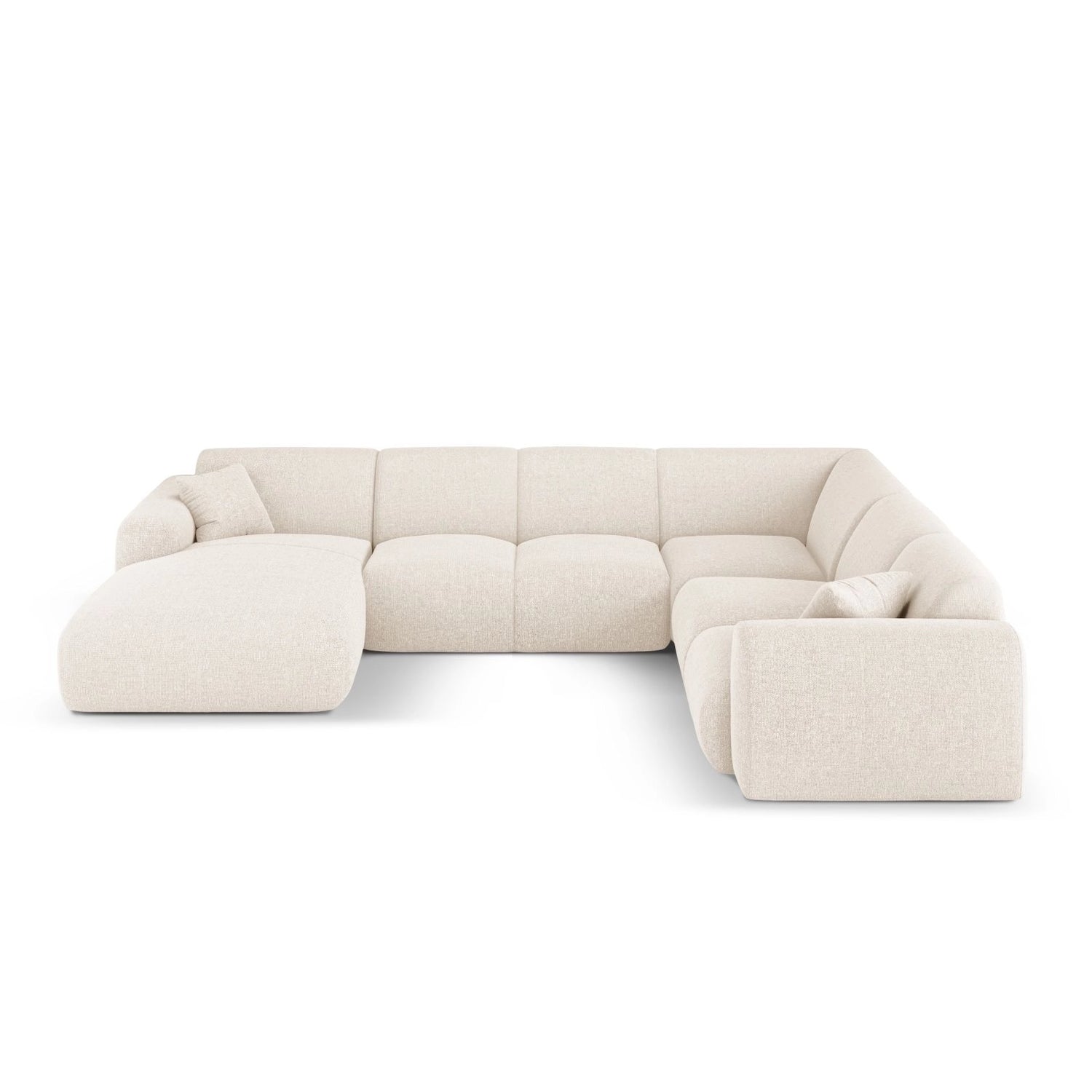 Nolio 6-Sitzer Panorama Ecksofa, Rechte Seite, aus Samt oder Chenille, 342x252x72 cm von Cosmopolitan Design – Bild 1