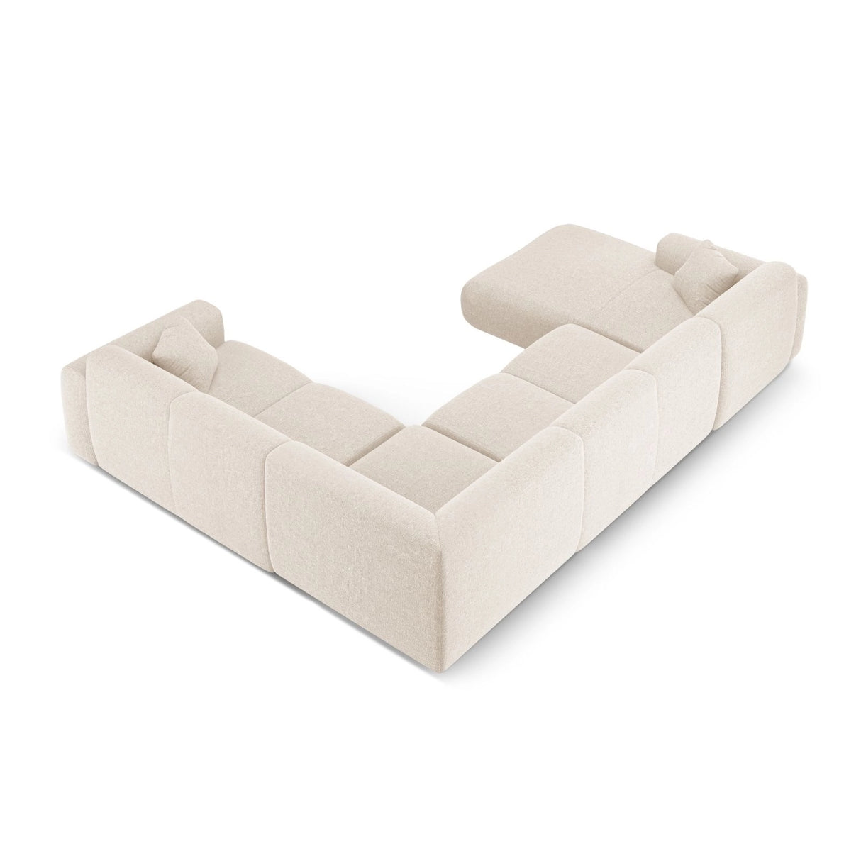 Nolio 6-Sitzer Panorama Ecksofa, Rechte Seite, aus Samt oder Chenille, 342x252x72 cm von Cosmopolitan Design – Bild 4