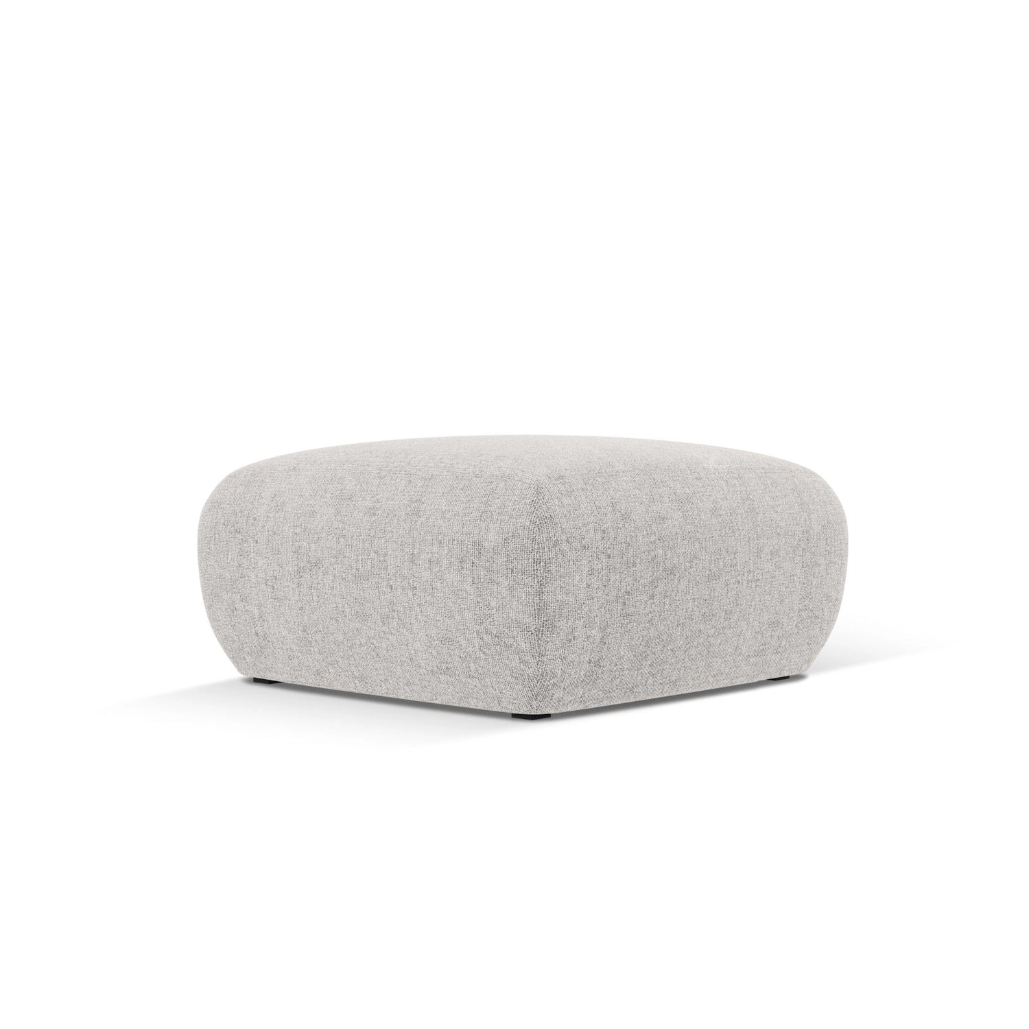 Nolio Pouf aus Chenille in Hellgrau (Haga 06), 75x75x36 cm von Cosmopolitan Design – Bild 3