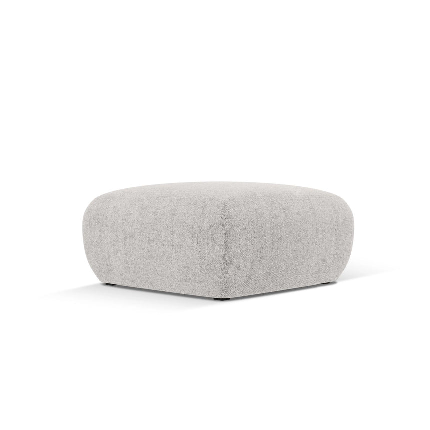 Nolio Pouf aus Chenille in Hellgrau (Haga 06), 75x75x36 cm von Cosmopolitan Design – Bild 3