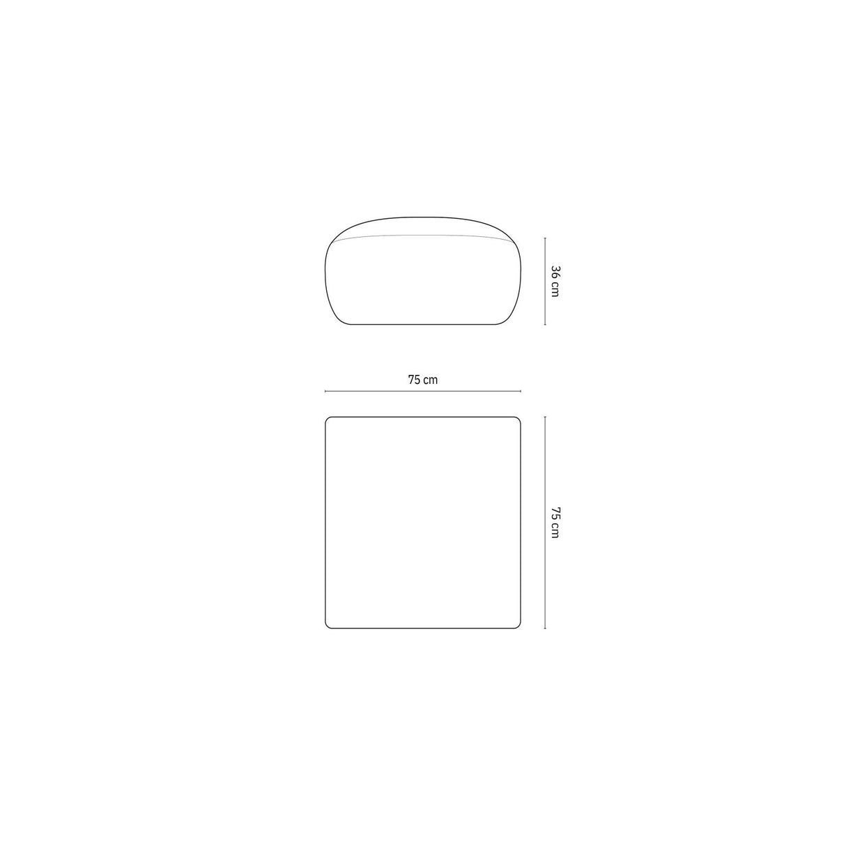 Nolio Pouf aus Chenille in Schwarz (Haga 19), 75x75x36 cm von Cosmopolitan Design – Bild 2