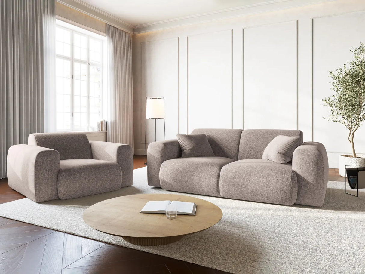 Nolio Sessel aus Chenille in Beige (Haga 30), 105x95x72 cm von Cosmopolitan Design – Bild 2