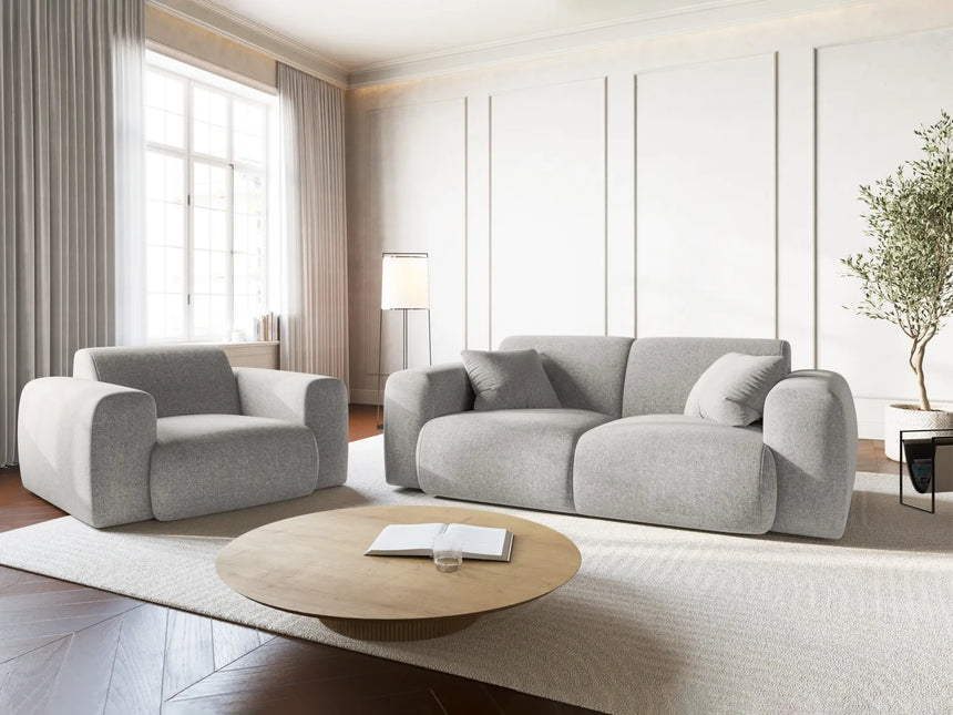 Nolio Sessel aus Chenille in Hellgrau (Haga 06), 105x95x72 cm von Cosmopolitan Design – Bild 2