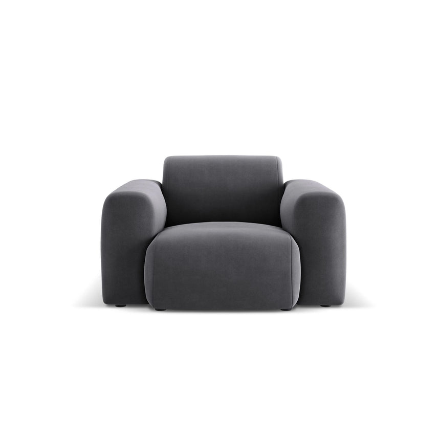 Nolio Sessel aus Samt in Dunkelgrau (Casino Graphite), 105x95x72 cm von Cosmopolitan Design – Bild 1