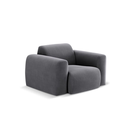 Nolio Sessel aus Samt in Dunkelgrau (Casino Graphite), 105x95x72 cm von Cosmopolitan Design – Bild 4