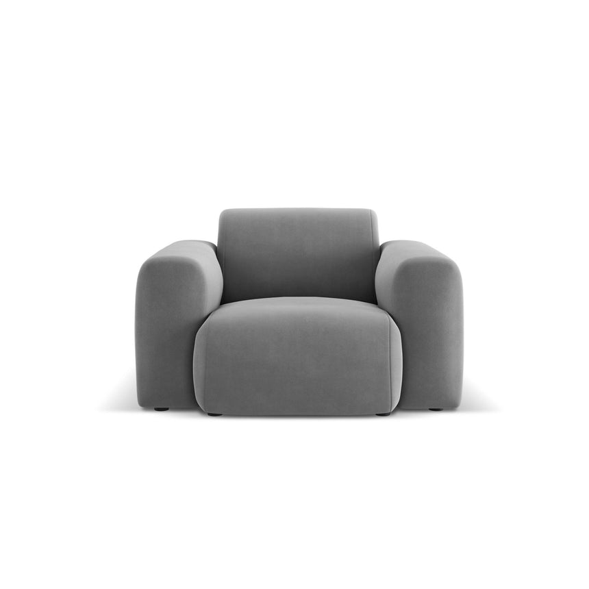 Nolio Sessel aus Samt in Hellgrau (Casino Ash), 105x95x72 cm von Cosmopolitan Design – Bild 1