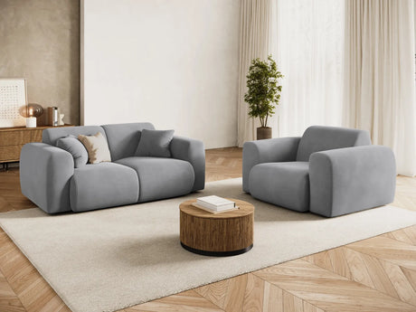 Nolio Sessel aus Samt in Hellgrau (Casino Ash), 105x95x72 cm von Cosmopolitan Design – Bild 2