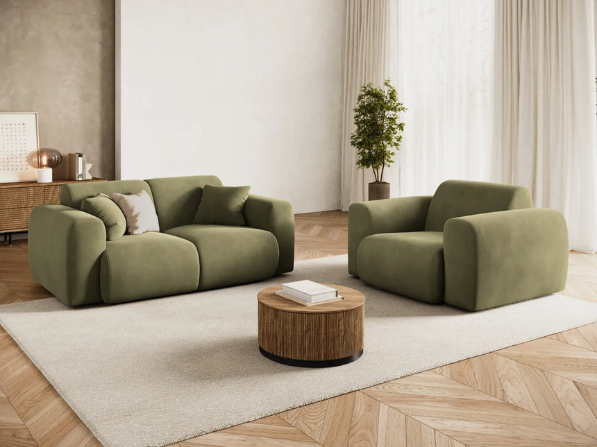 Nolio Sessel aus Samt in Hellgrün (Casino Forest), 105x95x72 cm von Cosmopolitan Design – Bild 2
