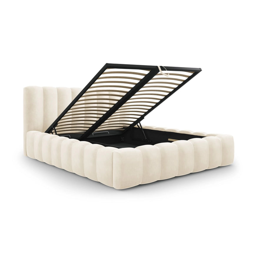 Palma Bett mit Kopfteil und Stauraum aus Samt, 140x200 cm von Cosmopolitan Design – Bild 3