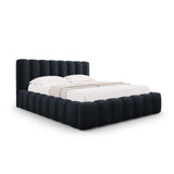 Palma Bett mit Kopfteil und Stauraum aus Samt in Dunkelblau (Bluvel 89), 180x200 cm von Cosmopolitan Design – Bild 1