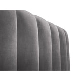 Palma Bett mit Kopfteil und Stauraum aus Samt in Grau (Bluvel 14), 140x200 cm von Cosmopolitan Design – Bild 5