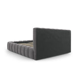 Palma Bett mit Kopfteil und Stauraum aus Samt in Grau (Bluvel 14), 180x200 cm von Cosmopolitan Design – Bild 4