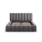 Palma Bett mit Kopfteil und Stauraum aus Samt in Grau (Bluvel 14), 200x200 cm von Cosmopolitan Design – Bild 2
