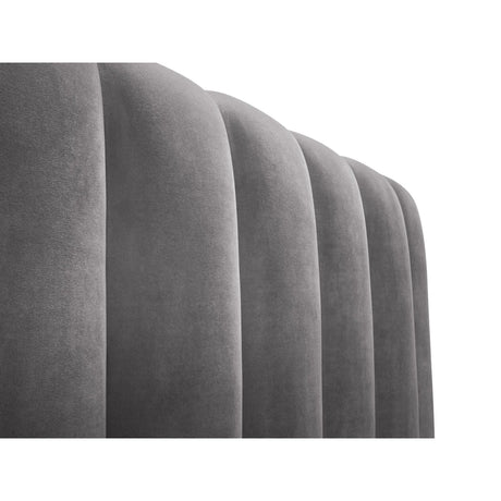 Palma Bett mit Kopfteil und Stauraum aus Samt in Grau (Bluvel 14), 200x200 cm von Cosmopolitan Design – Bild 5