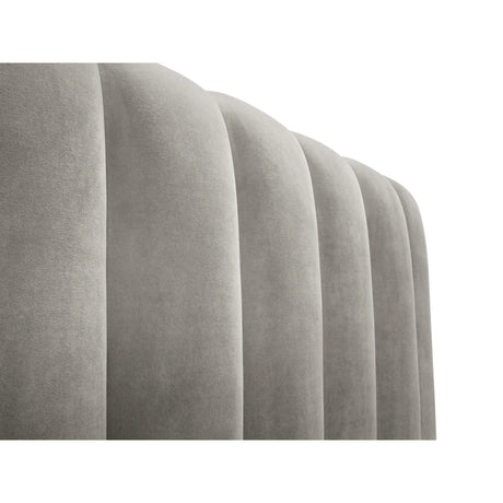 Palma Bett mit Kopfteil und Stauraum aus Samt in Hellgrau (Bluvel 13), 160x200 cm von Cosmopolitan Design – Bild 5