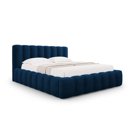 Palma Bett mit Kopfteil und Stauraum aus Samt in Königsblau (Bluvel 86), 180x200 cm von Cosmopolitan Design – Bild 1