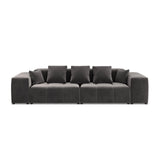 Rome 3-Sitzer Sofa aus Samt in Dunkelgrau (Salvador 18), 320x120x75 cm von Cosmopolitan Design – Bild 3