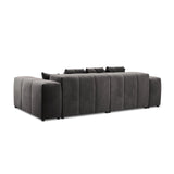 Rome 3-Sitzer Sofa aus Samt in Dunkelgrau (Salvador 18), 320x120x75 cm von Cosmopolitan Design – Bild 5