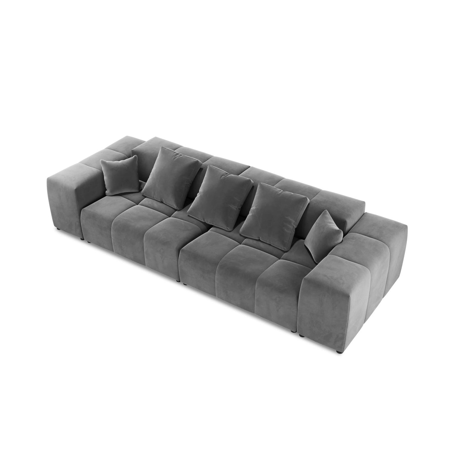 Rome 3-Sitzer Sofa aus Samt in Grau (Salvador 17), 320x120x75 cm von Cosmopolitan Design – Bild 4