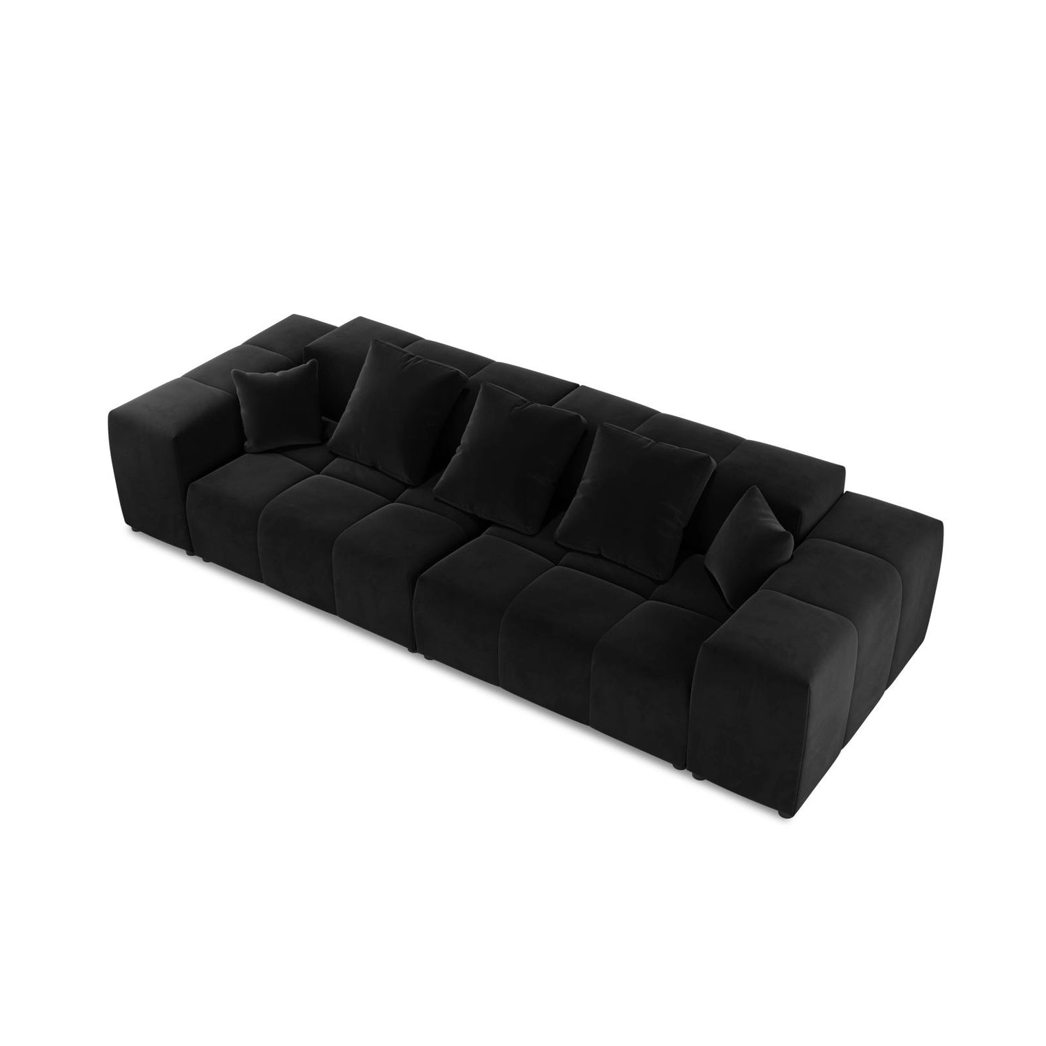 Rome 3-Sitzer Sofa aus Samt in Schwarz (Salvador 19), 320x120x75 cm von Cosmopolitan Design – Bild 4