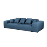Rome 3-Sitzer Sofa aus Strukturierter Stoff in Dunkelblau (BABEL BLUE), 320x120x75 cm von Cosmopolitan Design – Bild 1