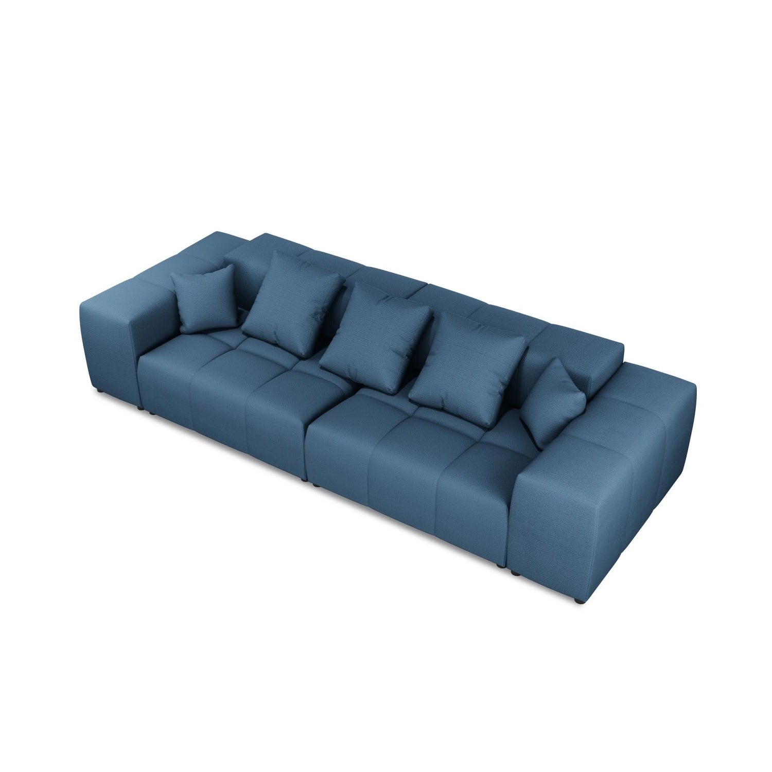 Rome 3-Sitzer Sofa aus Strukturierter Stoff in Dunkelblau (BABEL BLUE), 320x120x75 cm von Cosmopolitan Design – Bild 5