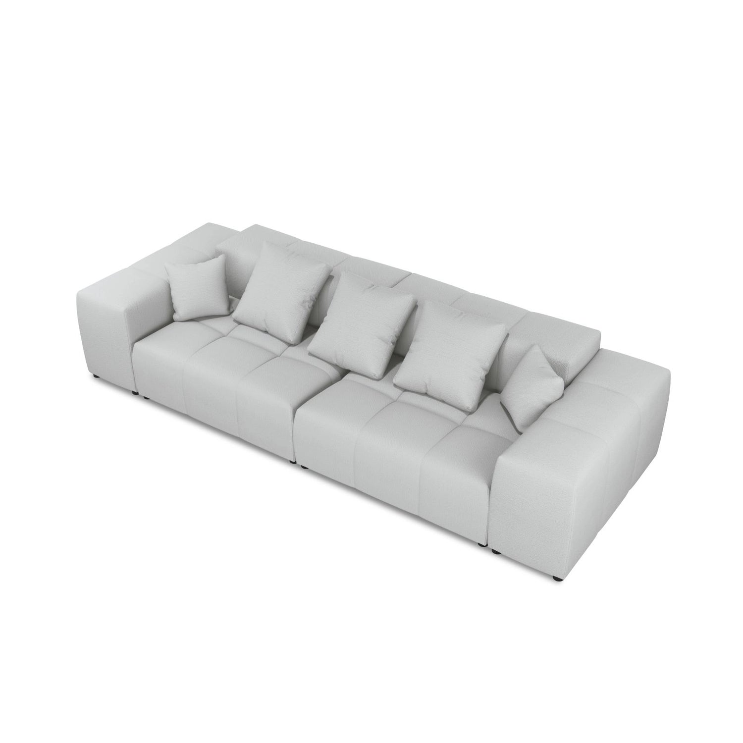 Rome 3-Sitzer Sofa aus Strukturierter Stoff in Hellgrau (BABEL LIGHT GREY), 320x120x75 cm von Cosmopolitan Design – Bild 5