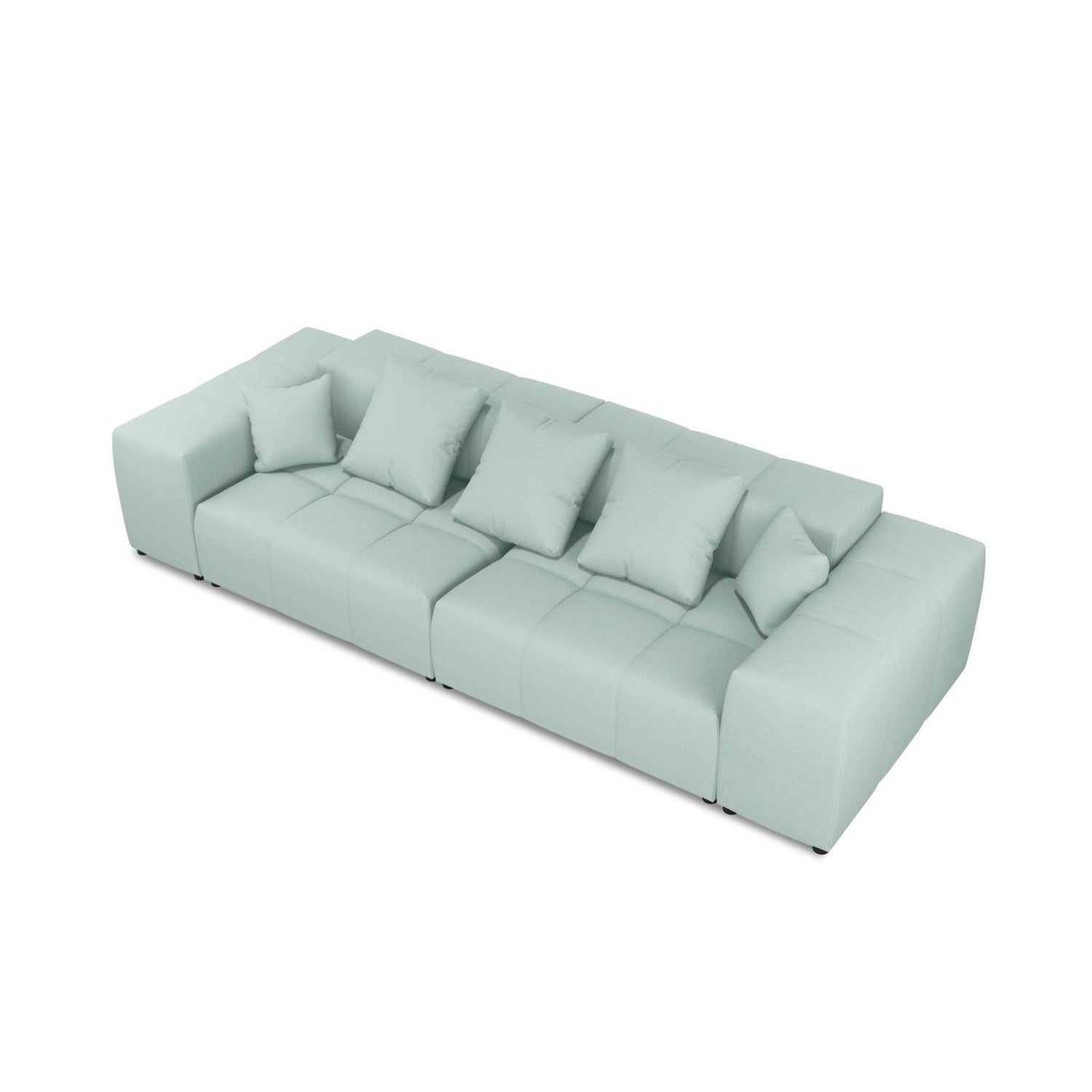 Rome 3-Sitzer Sofa aus Strukturierter Stoff in Minze (BABEL SAFIRA), 320x120x75 cm von Cosmopolitan Design – Bild 5
