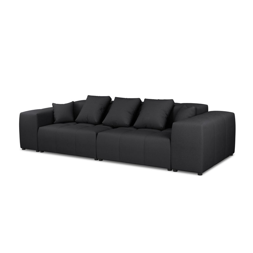 Rome 3-Sitzer Sofa aus Strukturierter Stoff in Schwarz (BABEL BLACK), 320x120x75 cm von Cosmopolitan Design – Bild 1