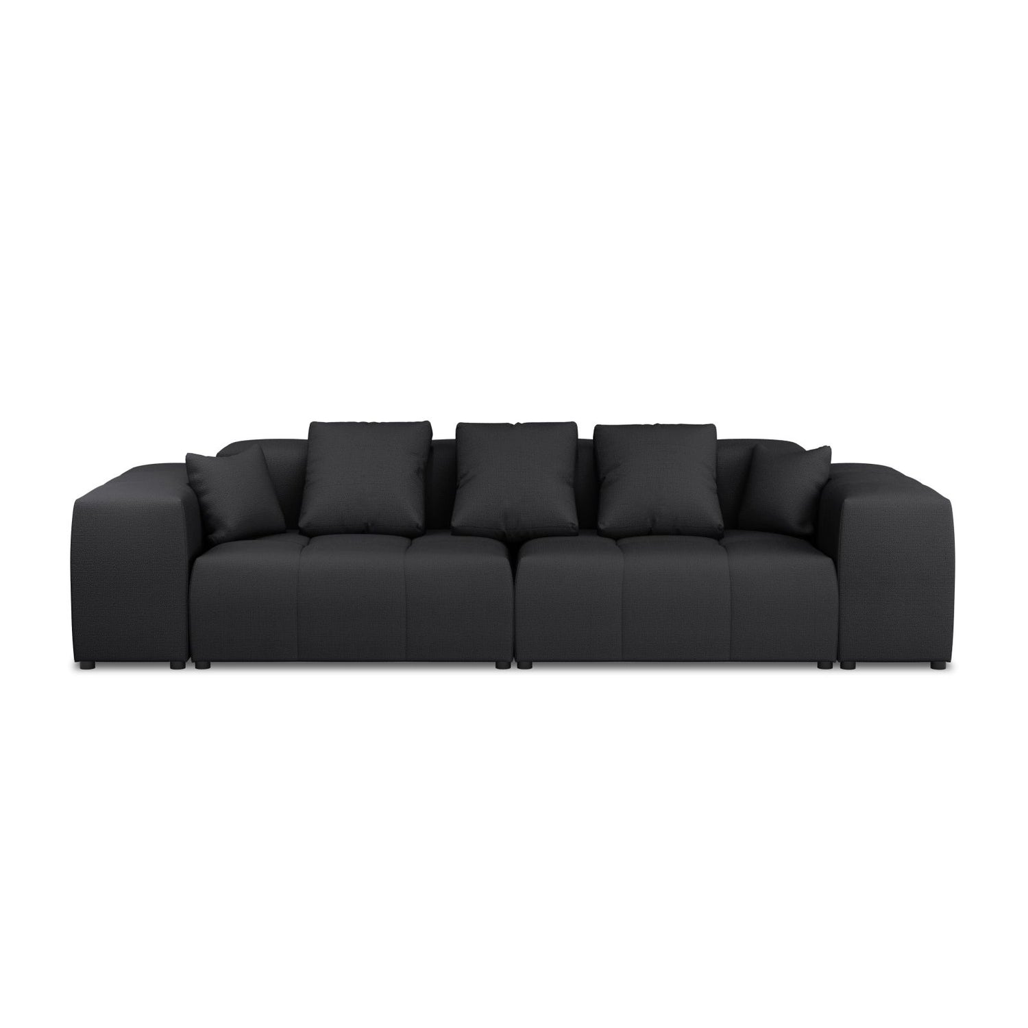 Rome 3-Sitzer Sofa aus Strukturierter Stoff in Schwarz (BABEL BLACK), 320x120x75 cm von Cosmopolitan Design – Bild 4