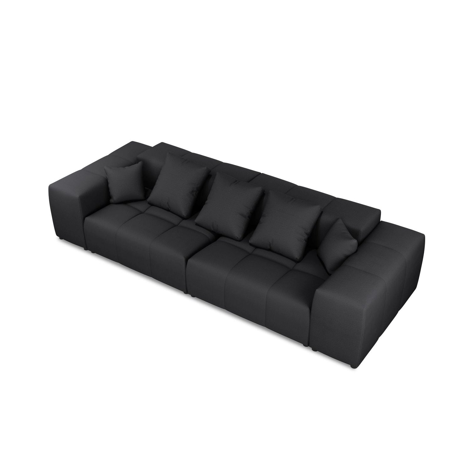 Rome 3-Sitzer Sofa aus Strukturierter Stoff in Schwarz (BABEL BLACK), 320x120x75 cm von Cosmopolitan Design – Bild 5