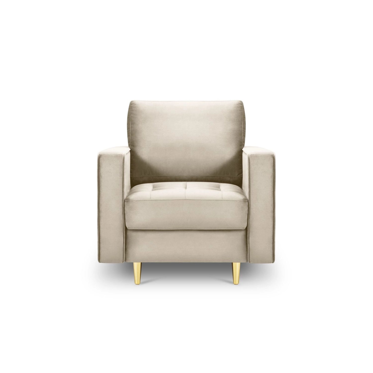 Sessel Aspen aus Samt in Dunkelbeige (Salvador 2), 90x80x90 cm von Cosmopolitan Design – Bild 2