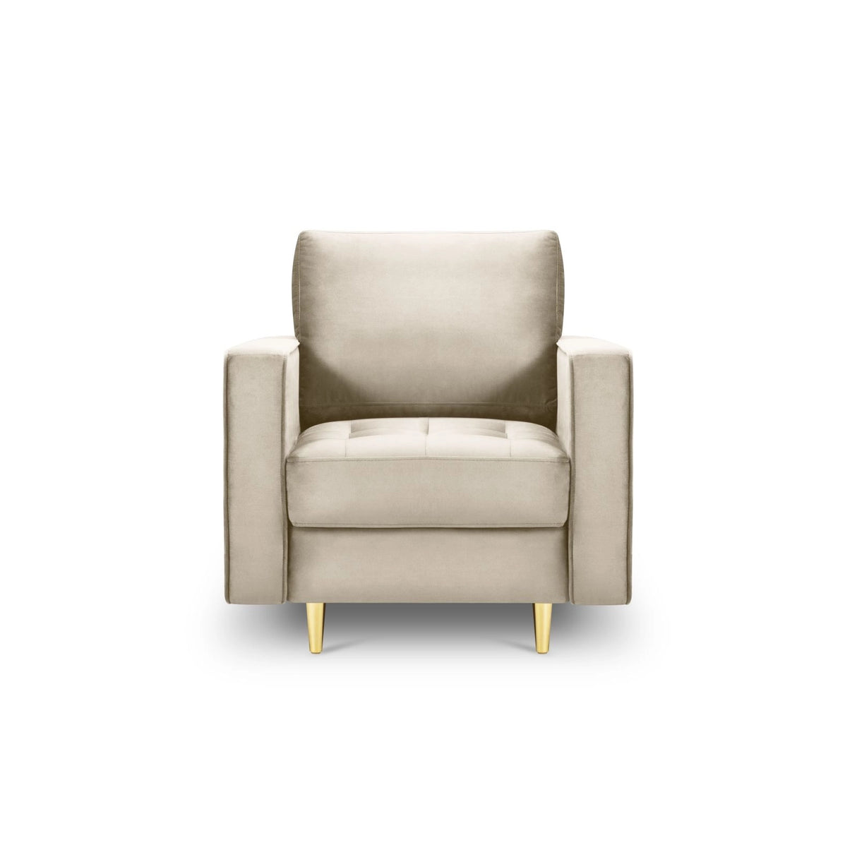 Sessel Aspen aus Samt in Dunkelbeige (Salvador 2), 90x80x90 cm von Cosmopolitan Design – Bild 2