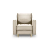 Sessel Aspen aus Samt in Dunkelbeige (Salvador 2), 90x80x90 cm von Cosmopolitan Design – Bild 2