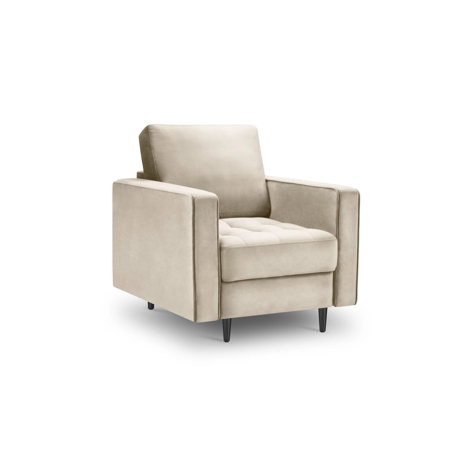 Sessel Aspen aus Samt in Dunkelbeige (Salvador 2), 90x80x90 cm von Cosmopolitan Design – Bild 1