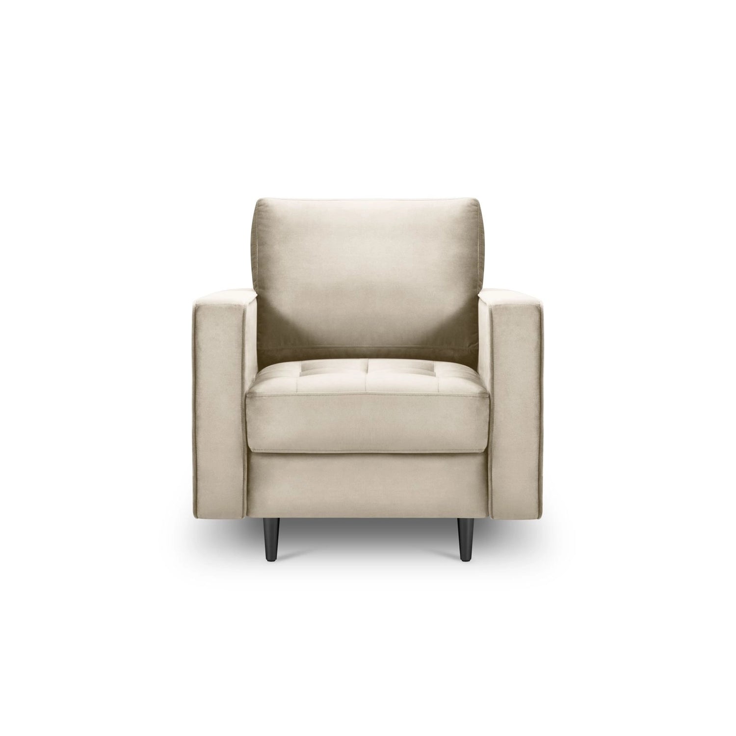 Sessel Aspen aus Samt in Dunkelbeige (Salvador 2), 90x80x90 cm von Cosmopolitan Design – Bild 2